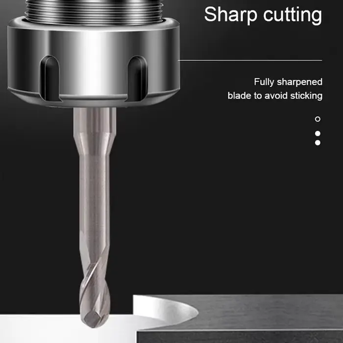 SZAZAM-Fraise en Carbure de Tungstène HRC55/60, Boule à 2 Cannelures pour Aluminium CNC, Traitement 