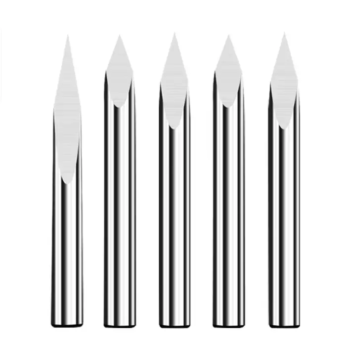 10 pièces CNC gravure peu 3 bord pyramide gravure Bits 3.175mm tige 20-90D carbure fin MillCNC route