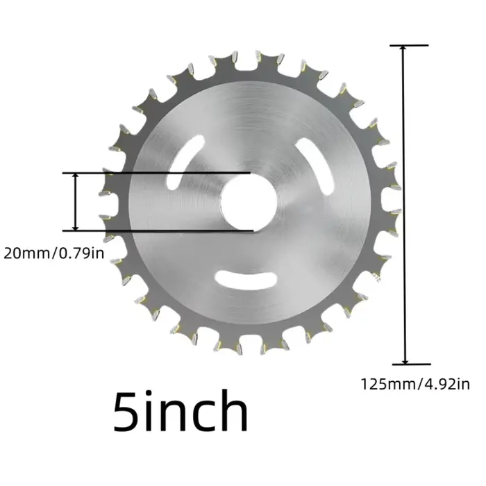 Lame de scie circulaire en carbure de tungstène de 5 pouces (125 mm) à 40 dents