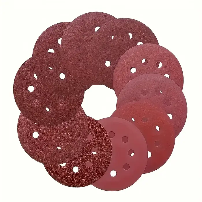 100 pièces de papier de verre de 5 pouces à 8 trous - grain 60/80/100/150/180/240/320/400/600/800/10