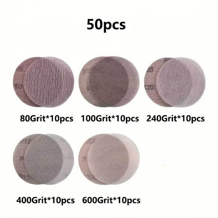 50 disques de ponçage en maille de 5 pouces