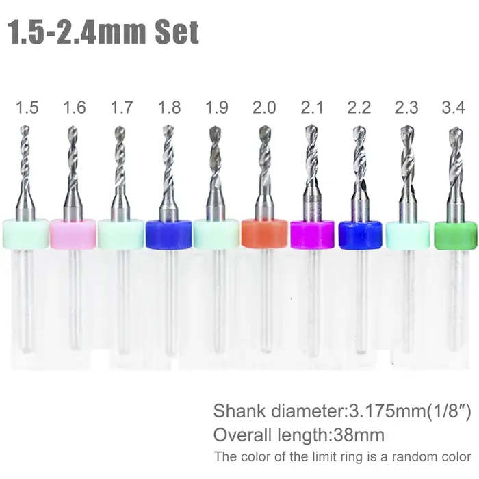Mini CNC PCB Foret Set 10pcs 0.1-1.2mm Carbure Pistolet