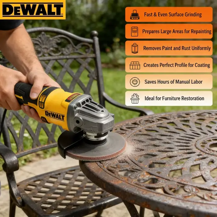 Meuleuse d'angle sans fil DEWALT DCG414 : Outil de coupe et de polissage robuste de 125 mm