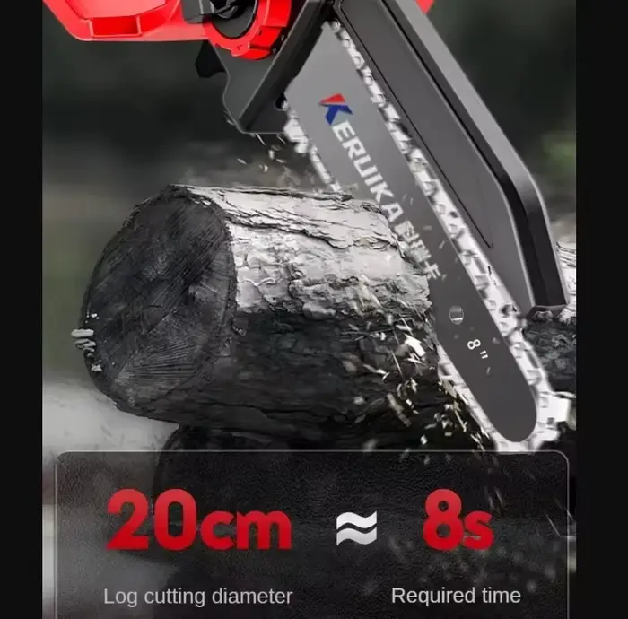 Tronçonneuse sans fil compacte 110 V/220 V avec batterie au lithium pour la coupe d'arbres et le travail du bois BDC