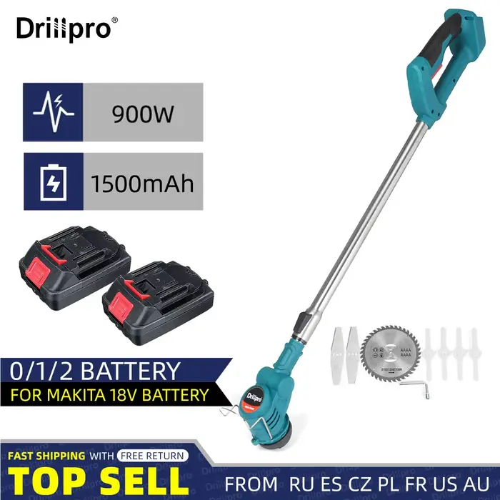 Drillpro-Tondeuse à Gazon Électrique Sans Fil 21V 900W