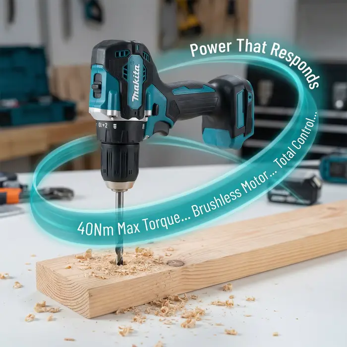 Perceuse-visseuse sans fil Makita DDF487 18V, moteur sans balais, couple de 40 Nm, outil pour la réparation domestique et l'assemblage de meubles
