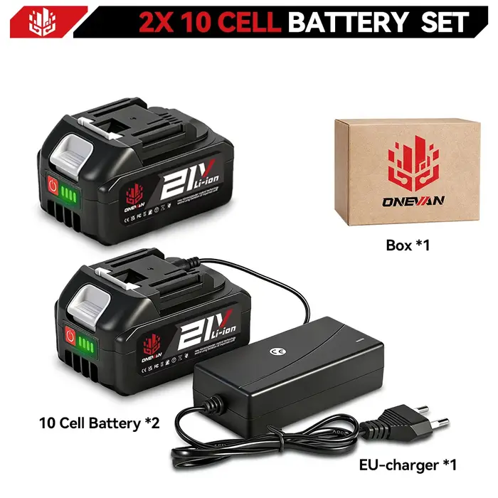 Batterie au lithium rechargeable ONEVAN 15000MAH BL1850 BL1840 pour clé à chocs électrique sans fil