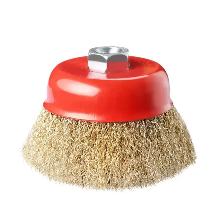 Brosse métallique de 4 pouces (125/150 mm) pour meuleuse d'angle - Outil de décapage de la rouille et de polissage des métaux