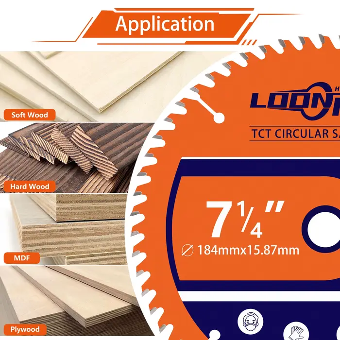 Loonpon TCT lame de scie circulaire en carbure disques de roue disque de coupe du bois 115 140 165 184 254mm
