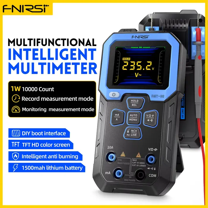 FNIRSI DMT-99 Numérique DMM 9999 Comptes Intelligent Professionnel Testeur 1000V 10A True RMS Auto Range AC DC Ohm Hz puzzles itance