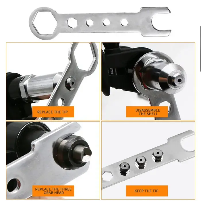 Pistolet à écrou électrique professionnel, Machine à tirer le noyau, accessoires de rivetage sans fi