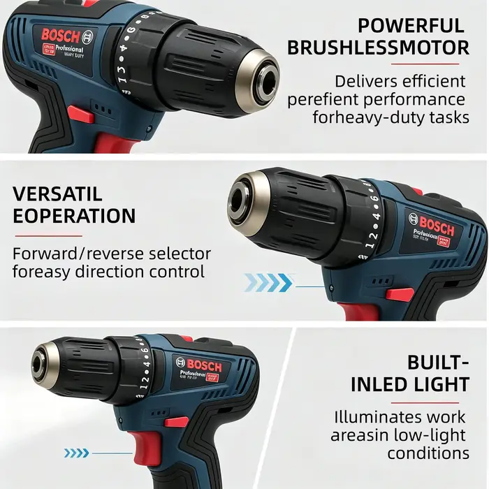 Perceuse à percussion sans fil professionnelle BOSCH GSB12V-30