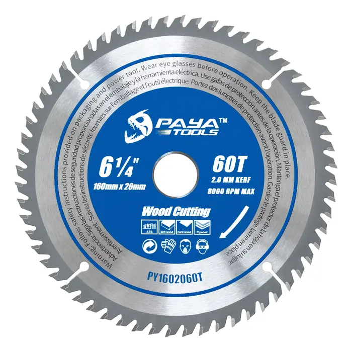 Lame de scie circulaire PAYA 6 1/4" 60 dents à pointe en carbure 160 mm Lames de scie TCT pour coupe