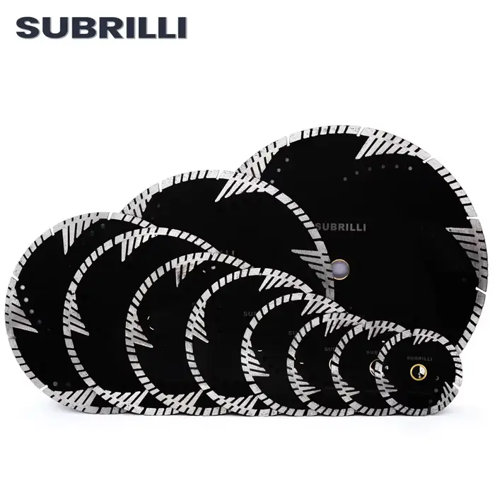 SUBRILLI 105/115/125/150/180/200/230/250/300/350mm Diamant Lame de Scie En Marbre Granit Béton Disque De Coupe avec des Dents De Protection