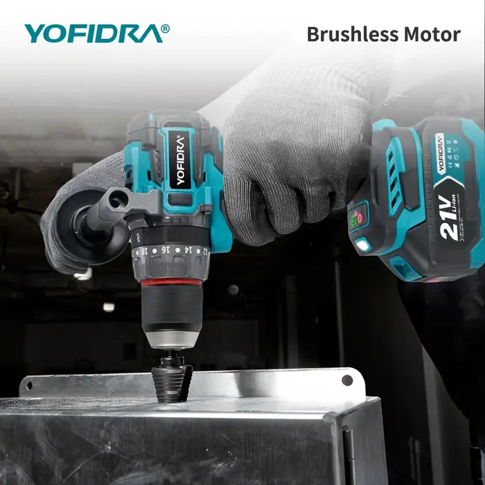 YOFIDRA 700N.M perceuse à percussion électrique sans brosse tournevis sans fil plaques sol travail du bois outil électri