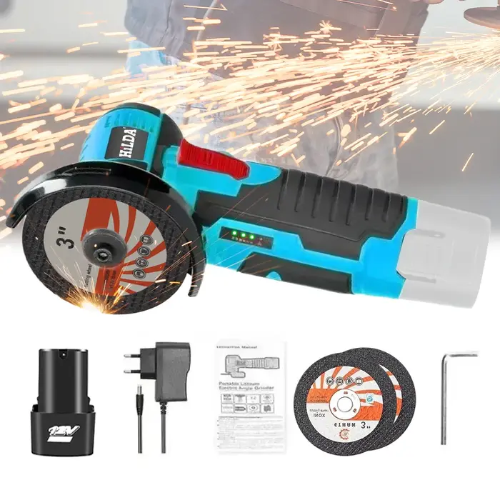 HILDA 12V 3/4 pouces Lithium meuleuse d'angle électrique batterie Rechargeable sans brosse/brossé Machine de polissage Mini Machine de découpe