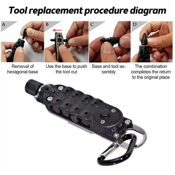Mini tournevis multifonctionnel - Outil de porte-clés EDC portable