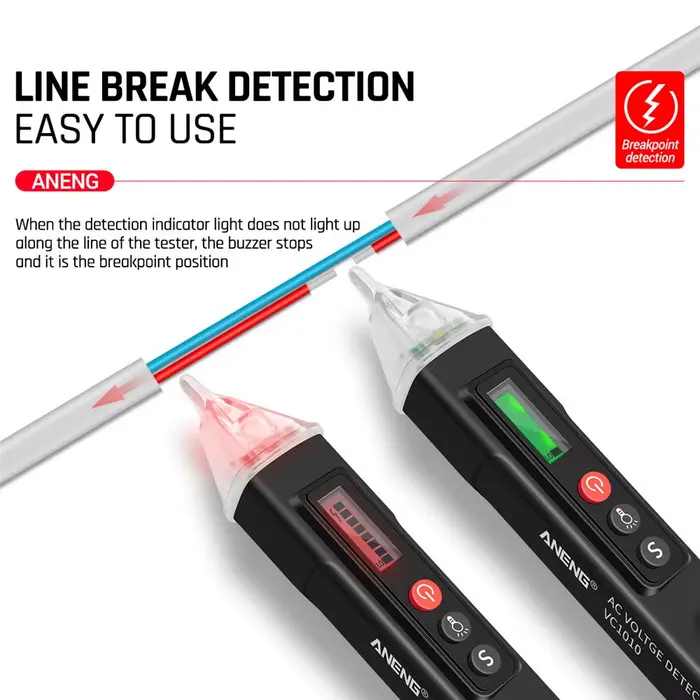 Affichage numérique détecteurs de tension ca/cc testeur intelligent sans Contact stylo mètre 12-1000V courant capteur