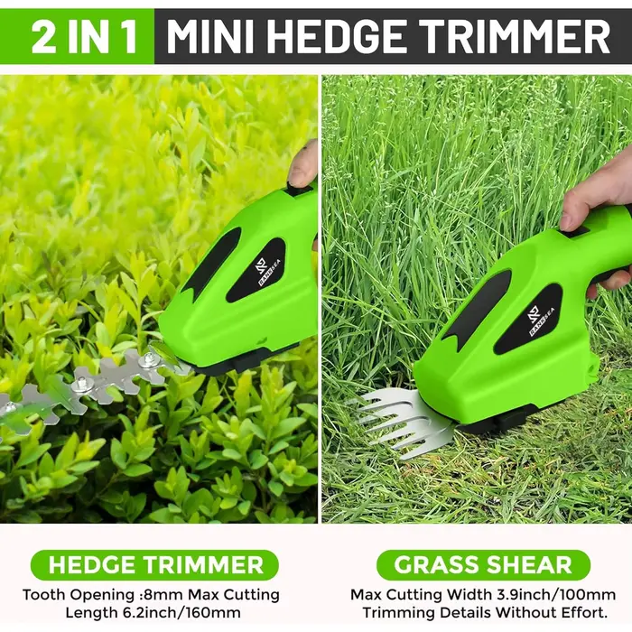 Taille-haie électrique sans fil 2 en 1