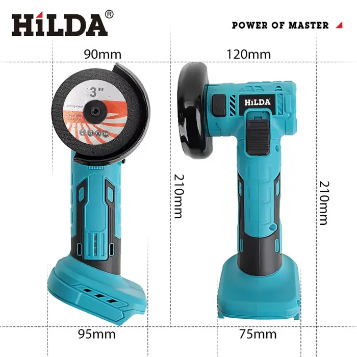 HILDA 3 pouces Mini meuleuse d'angle sans brosse sans fil bois céramique polissage rectifieuse outil électrique pour Makita 21V batterie