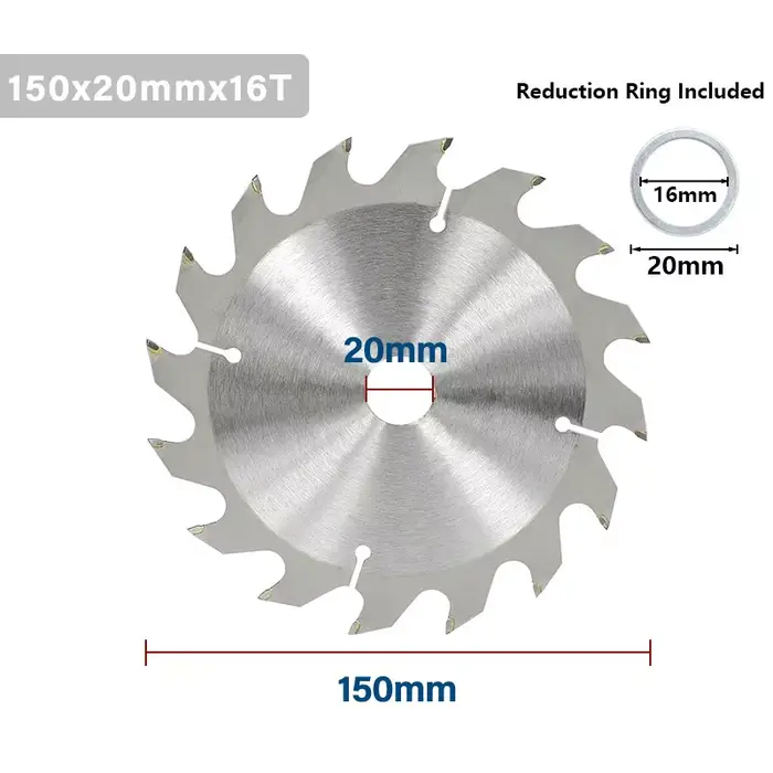 XCAN lame de scie à bois diamètre 150mm 16 24 30 dents disque de scie TCT disque de coupe à pointe e