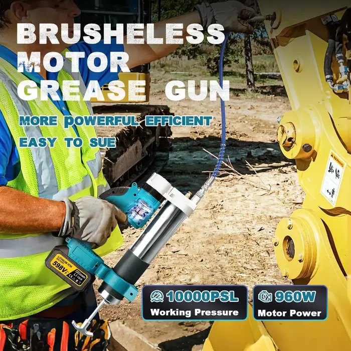 Gisuis 10000PSL 69Mpa pistolet à graisse électrique sans brosse haute pression huile lubrifiante de