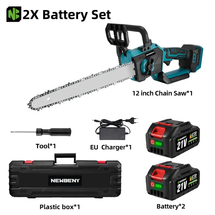 NEWBENY 12 pouces scie électrique sans brosse sans fil efficace jardin travail du bois outil
