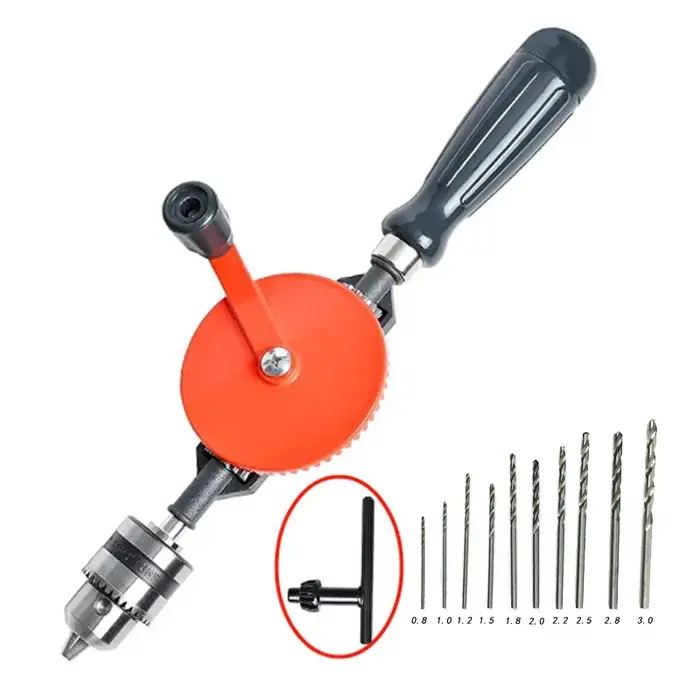 Perceuse à manivelle, perceuse de trous multifonction, perceuse manuelle pour le travail du bois, outil de perçage du bois à main, outil spécialisé