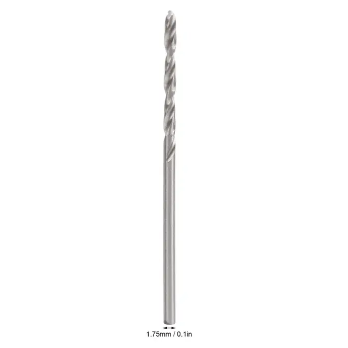 Foret hélicoïdal de 1,75 mm de diamètre, entièrement affûté, extra long, micro-forets en acier rapide, longueur 46 mm