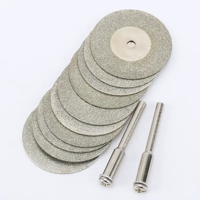 10 pièces/ensemble disques de coupe 30mm + 2 arbre d'arbre lame de coupe foret accessoires Dremel ou