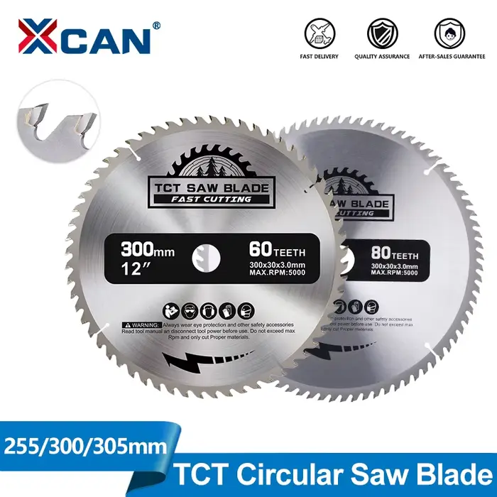 XCAN lame de scie à bois 230 235 250 254 255 300mm TCT disque de coupe de bois lame de scie circulai