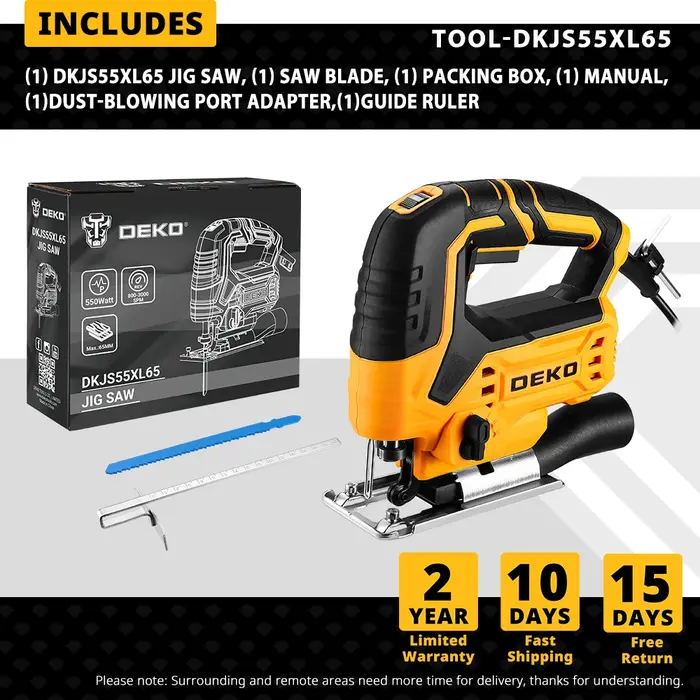 550W JIG SAW DEKO 220V outils électriques pour le travail du bois scie électrique avec règle de guidage lame