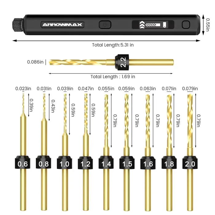 ARROWMAX Mini perceuse de précision sans fil