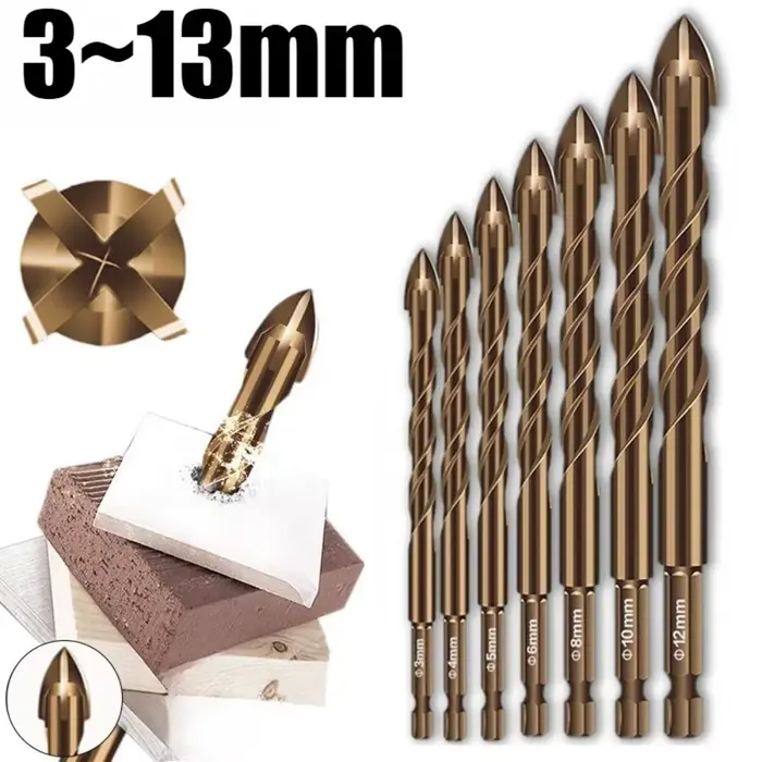 Forets à béton et maçonnerie de 3 mm à 12 mm pour verre