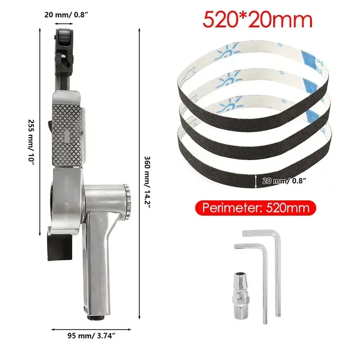 Mini Ponceuse à Bande Pneumatique de 520x20/330x10mm