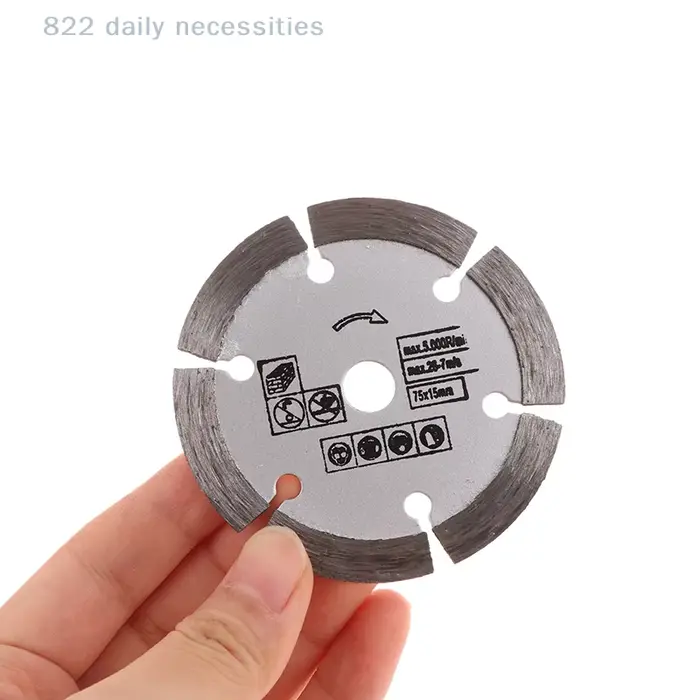 Disque de coupe en diamant pratique de 75 mm pour meuleuse d'angle