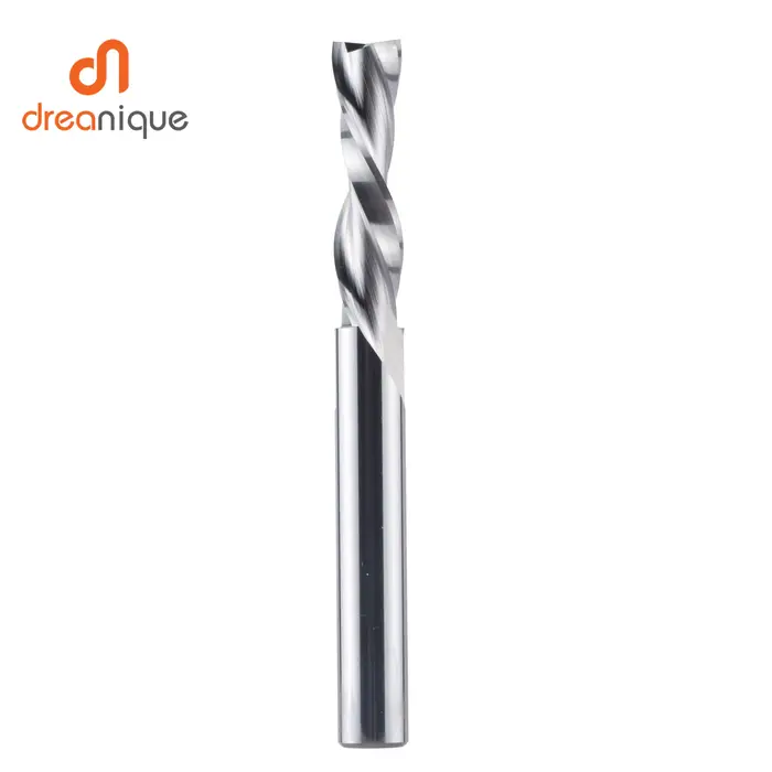 Dreanique 1pc fraise en carbure monobloc 3.175 4 6 8mm 2 cannelures spirale routeur peu carbure frai
