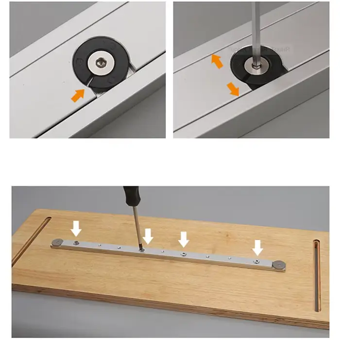 Barre à onglets en alliage pour scie à table