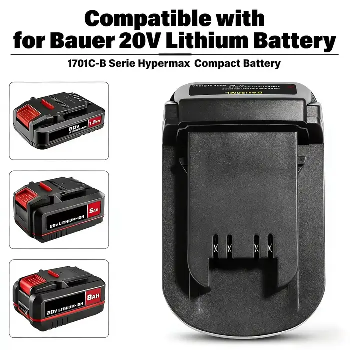 Adaptateur BAU20MIL pour transformer les outils Bauer en outils Milwaukee 18V, convertisseur de batt