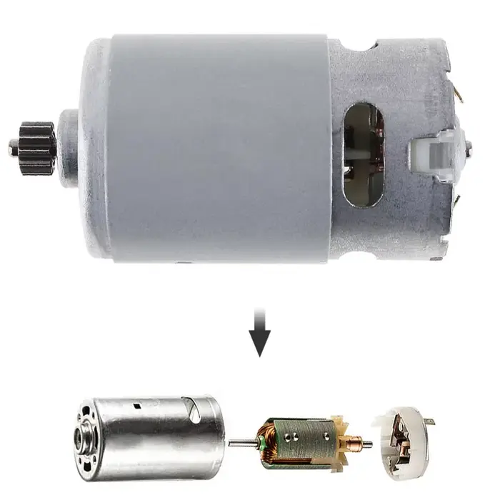 Moteur à courant continu RS550 12V 14.4V 16.8V 18V 25V 19500 tr/min avec 9 11 12 14 dents et boîte de vitesses à couple élevé pour perceuse/tournevis électrique