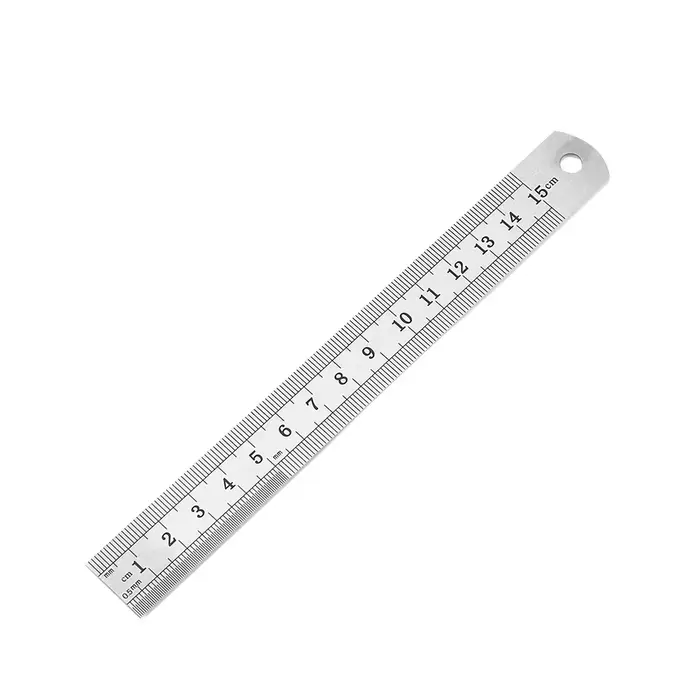 Règle droite en métal, règle en acier inoxydable, fournitures de papeterie, fournitures de dessin, o