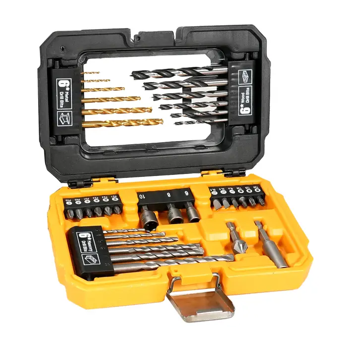TOLESA 35 pièces perceuse et tournevis multi-embouts ensemble de forets avec mallette de rangement jeu
