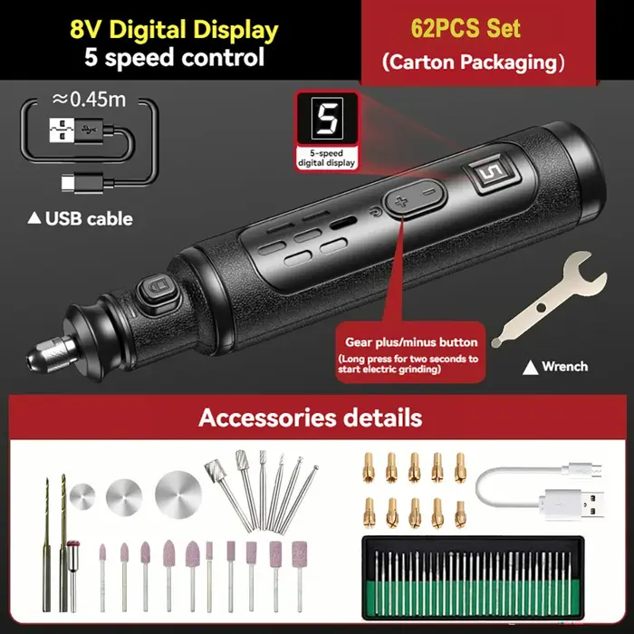 Perceuse électrique sans fil 4V/8V 5000-25000r