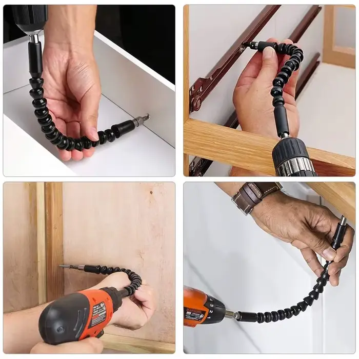 Adaptateur de perceuse à Angle droit de 105 degrés 1/4 pouces et Extension de foret Flexible pour to