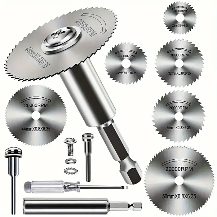 Lames de scie en acier rapide 10 pièces, tige hexagonale universelle de 1/4 "pour meuleuses, disques