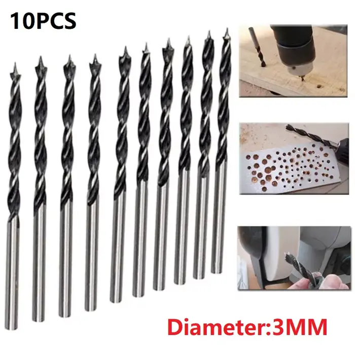 10 pièces 3mm de diamètre foret à bois forets