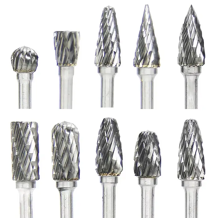 Fraises rotatives en acier à grande vitesse, outils Dremel à Double diamant pour la sculpture sur pi
