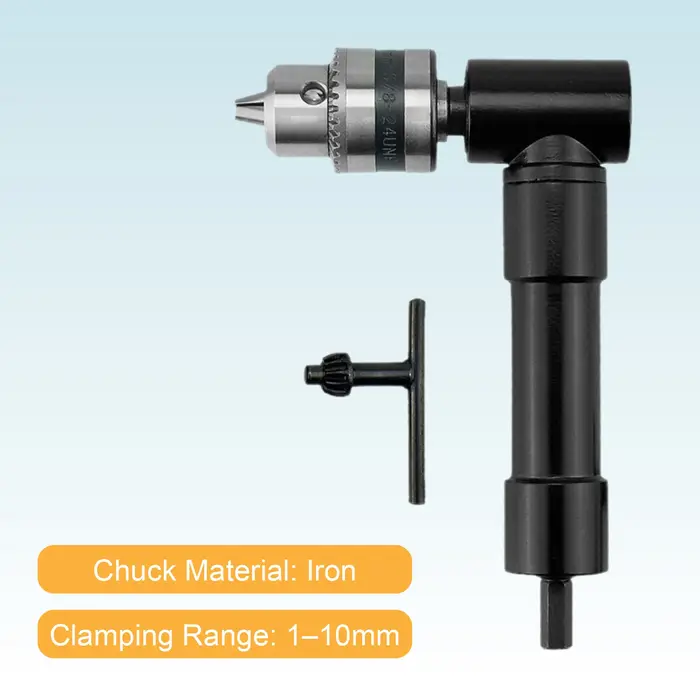 Adaptateur de Perçage Angle Droit 90° Mandrin 0.8-10mm Outil pour Espaces Étroits
