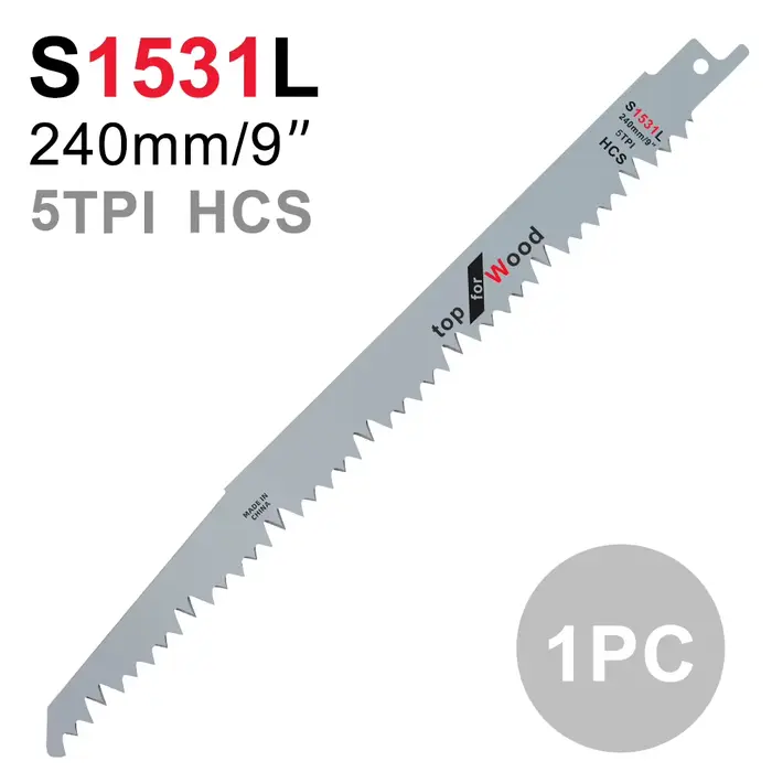 XCAN 1/2/5 pièces 240mm lames de scie alternative S1531L HCS lames de scie sabre multi lame de scie 