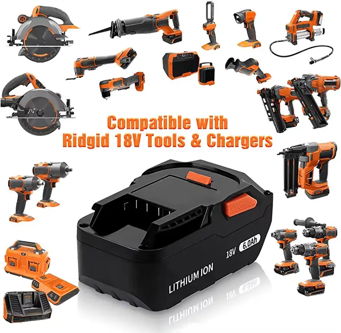 Batterie Lithium-Ion 18V 6,0 ah pour AEG, pour outil électrique sans fil, série RIDGID R840087 R840085 L1815R L1850R L1830R R840083